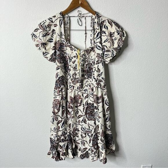 NWT House Of Harlow Ozzie Mini Dress Puff Sleeve Smocked Womens Size M - Picture 4 of 8